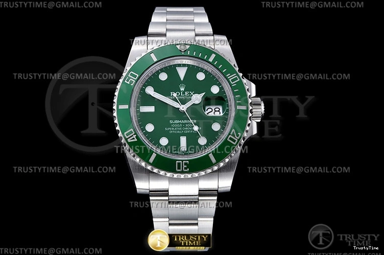 0422 ROLSUB0417B – Submariner 116610LV 904L SS SS Grn CLEAN V2 VS Stretchable 1048